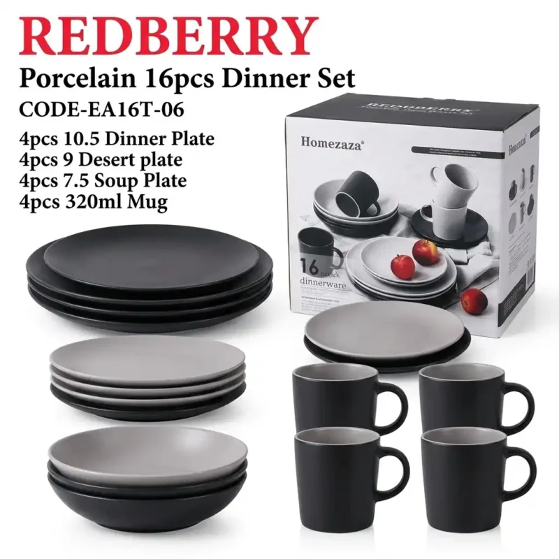 16-Piece REDBERRY Porcelain Dinner Set | Smart Enterprise