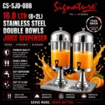 16L Signature Double Bowls Juice Dispenser CS-SJD-08B