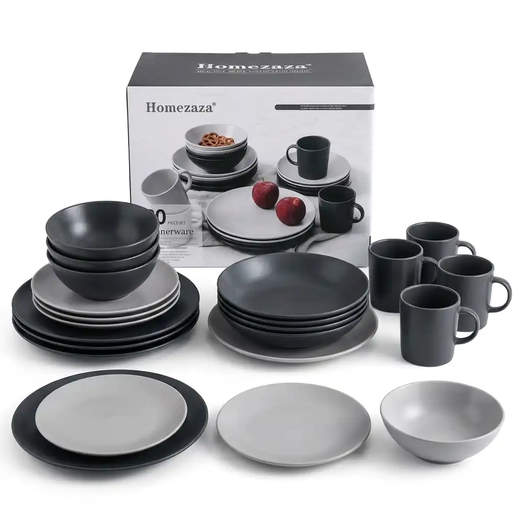 20-Piece Homezaza Porcelain Dinner Set | Smart Enterprise 20-Piece Homezaza Porcelain Dinner Set | Smart Enterprise