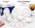 24-Piece Classique Diva Ceramic Glass Dinner Set