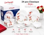 24-Piece Classique Diva Ceramic Glass Dinner Set