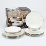 24-Piece Gold Line OpalWare Dinner Set | Smart Enterprise
