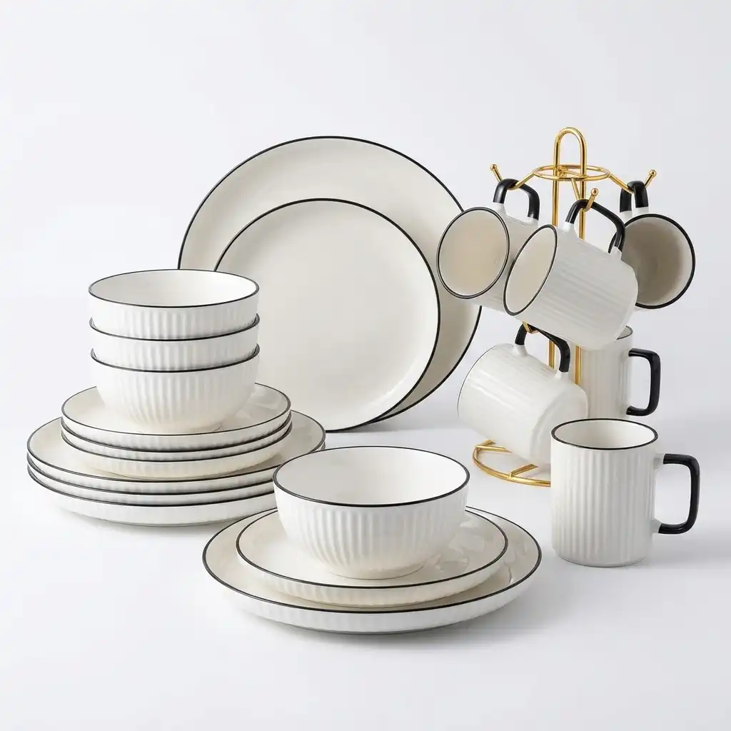 24-Piece Japanese Ceramic Dinner Set | Smart Enterprise 24-Piece Japanese Ceramic Dinner Set | Smart Enterprise