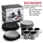 24-Piece REDBERRY Porcelain Dinner Set | Smart Enterprise - Image 7