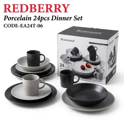 24-Piece REDBERRY Porcelain Dinner Set | Smart Enterprise
