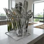 24-Piece Silver Stainless Steel Cutlery Set - Image 3