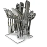 24-Piece Silver Stainless Steel Cutlery Set