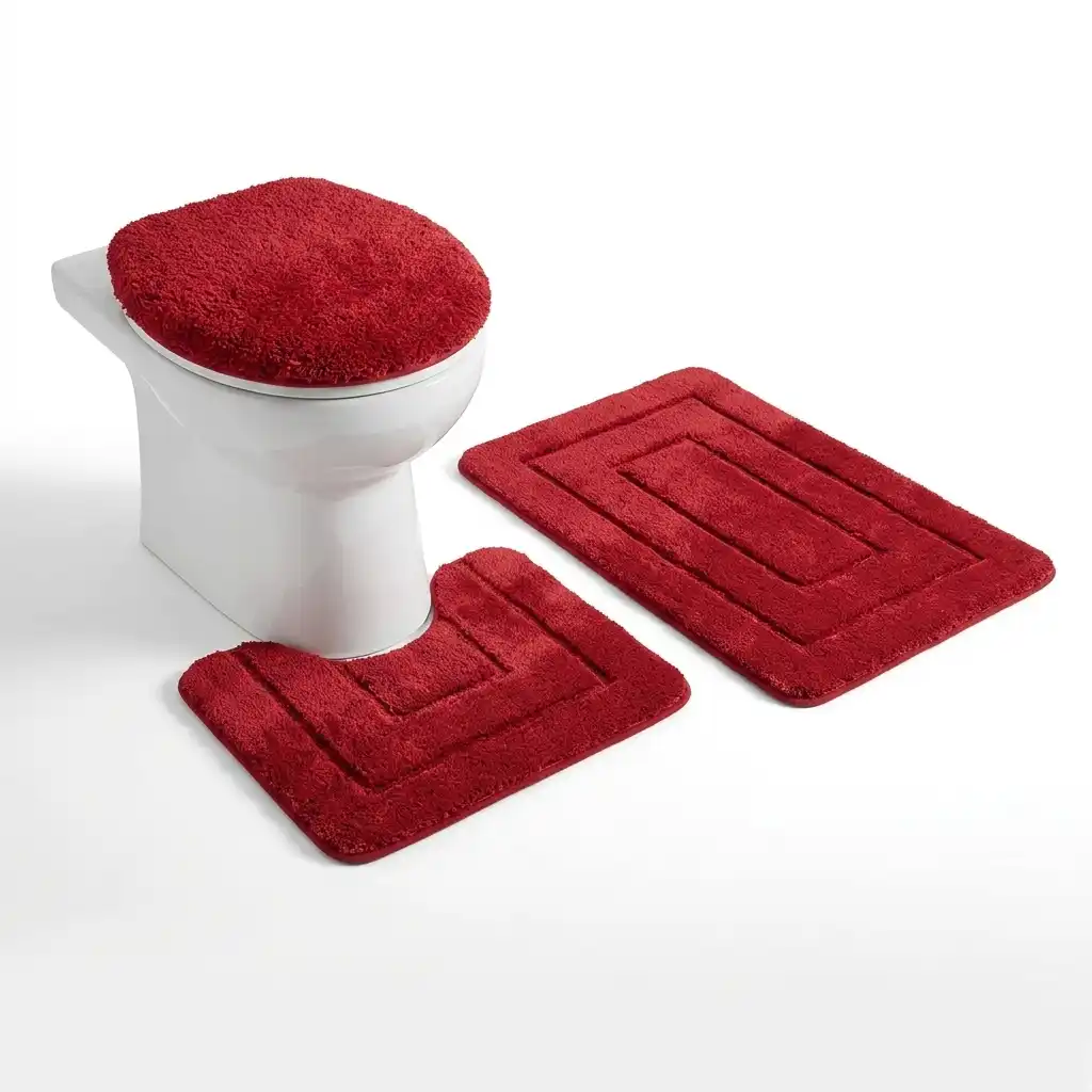 3-Piece Flocking Microfiber Toilet Set