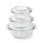3-piece Signature Clear Glass Casserole Set