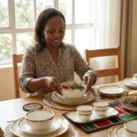 30-Piece Ceramic Gold Line Dinner Set
