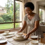30-Piece Ceramic Gold Line Dinner Set
