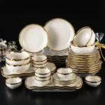 30-Piece Ceramic Gold Line Dinner Set
