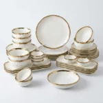 30-Piece Ceramic Gold Line Dinner Set