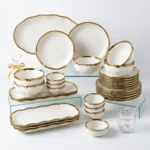 30-Piece Ceramic Gold Line Dinner Set
