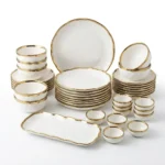 30-Piece Ceramic Gold Line Dinner Set