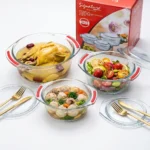 Signature 3-Piece Borosilicate Glass Casserole Set