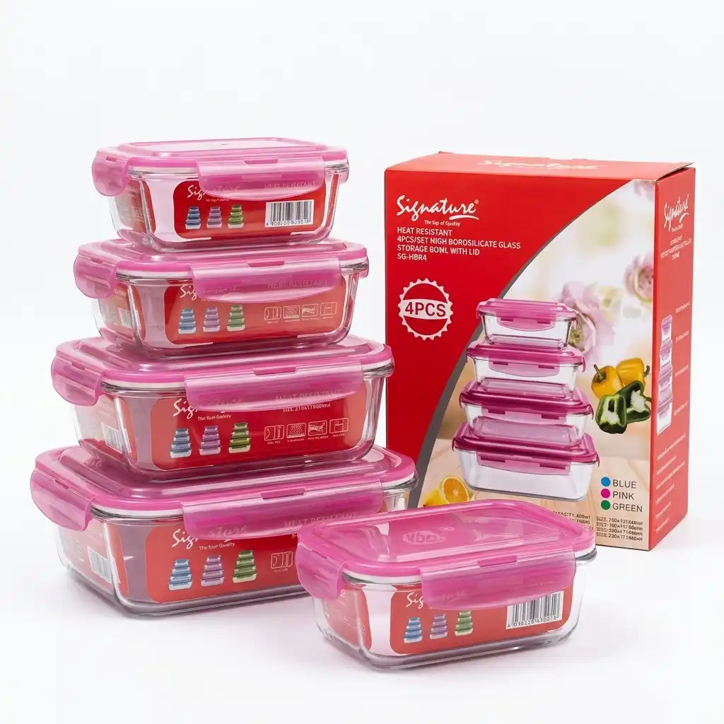 Signature 4 Glass Storage Bowls Airtight