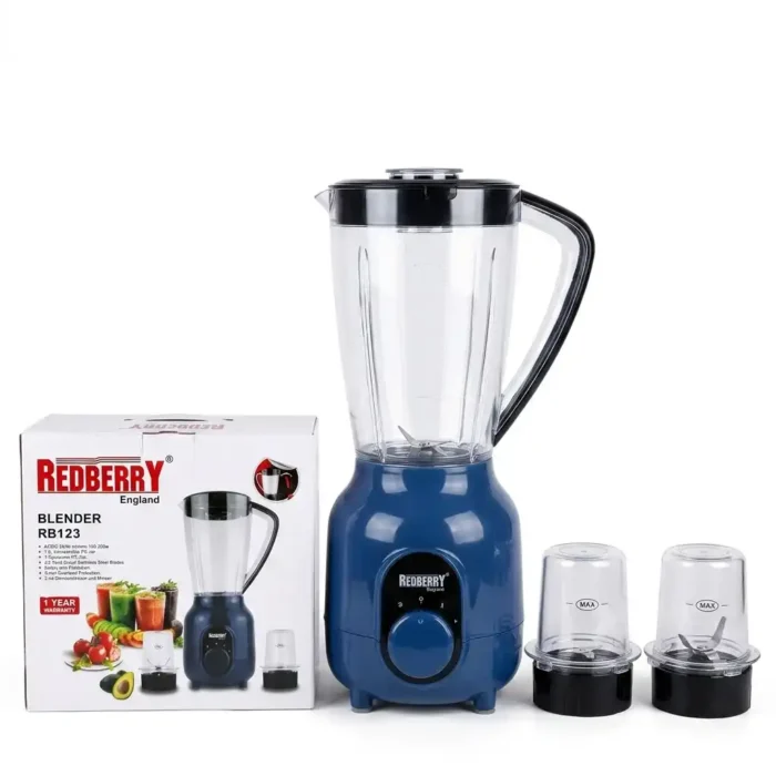 1.5L REDBERRY 3 In 1 Blender RB123 - 300W – Navy-Blue