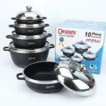 10-Piece DESSINI Non-Stick Aluminum Cookware Set - Image 3