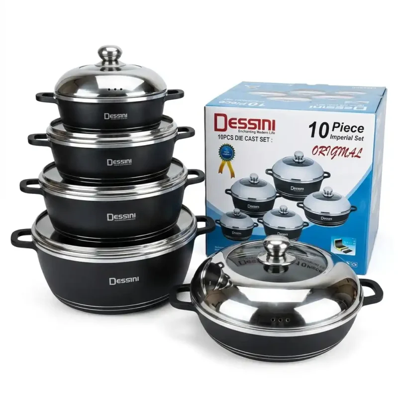 10-Piece DESSINI Non-Stick Aluminum Cookware Set