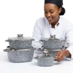 10 Piece Edenberg Granite Aluminum Cookware Set - Image 4