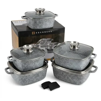 10 Piece Edenberg Granite Aluminum Cookware Set