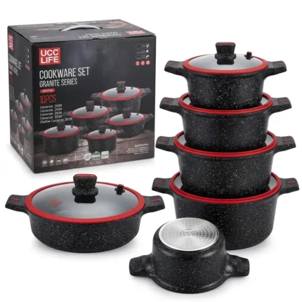 10-Piece REDBERRY Granite Nonstick Cookware Set