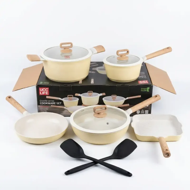 10-Piece REDBERRY UCC Life Granite Induction Cookware Set