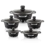 10-Piece Signature Granite Aluminum Cookware Set