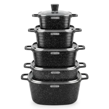 10-Piece Signature Square Granite Die Cast Cookware Set