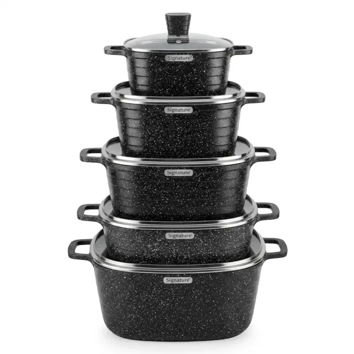10-Piece Signature Square Granite Die Cast Cookware Set