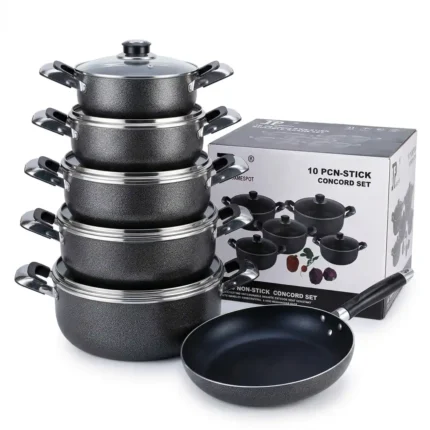 11-Piece JP Aluminum Non-Stick Cookware Set – Aluminium