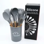 11-Piece Silicone Kitchen Utensil Set with Holder - Image 12