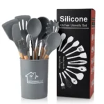 11-Piece Silicone Kitchen Utensil Set with Holder