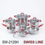 12-Piece SWISS LINE Stainless Steel Cookware Set