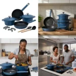 12-Piece UCC Life Blue Aluminum Non-Stick Cookware Set - Image 4