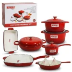 13-Piece Enamel Coated Cast Iron Cookware Set