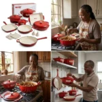 13-Piece Enamel Coated Cast Iron Cookware Set