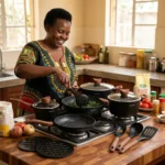 15-Piece Edenberg Ceramic Marble Cookware Set - Image 8