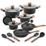 15-Piece Edenberg Ceramic Marble Cookware Set - Image 6