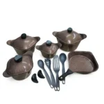 15-Piece Square Die Cast Nonstick Cookware Set - Image 5