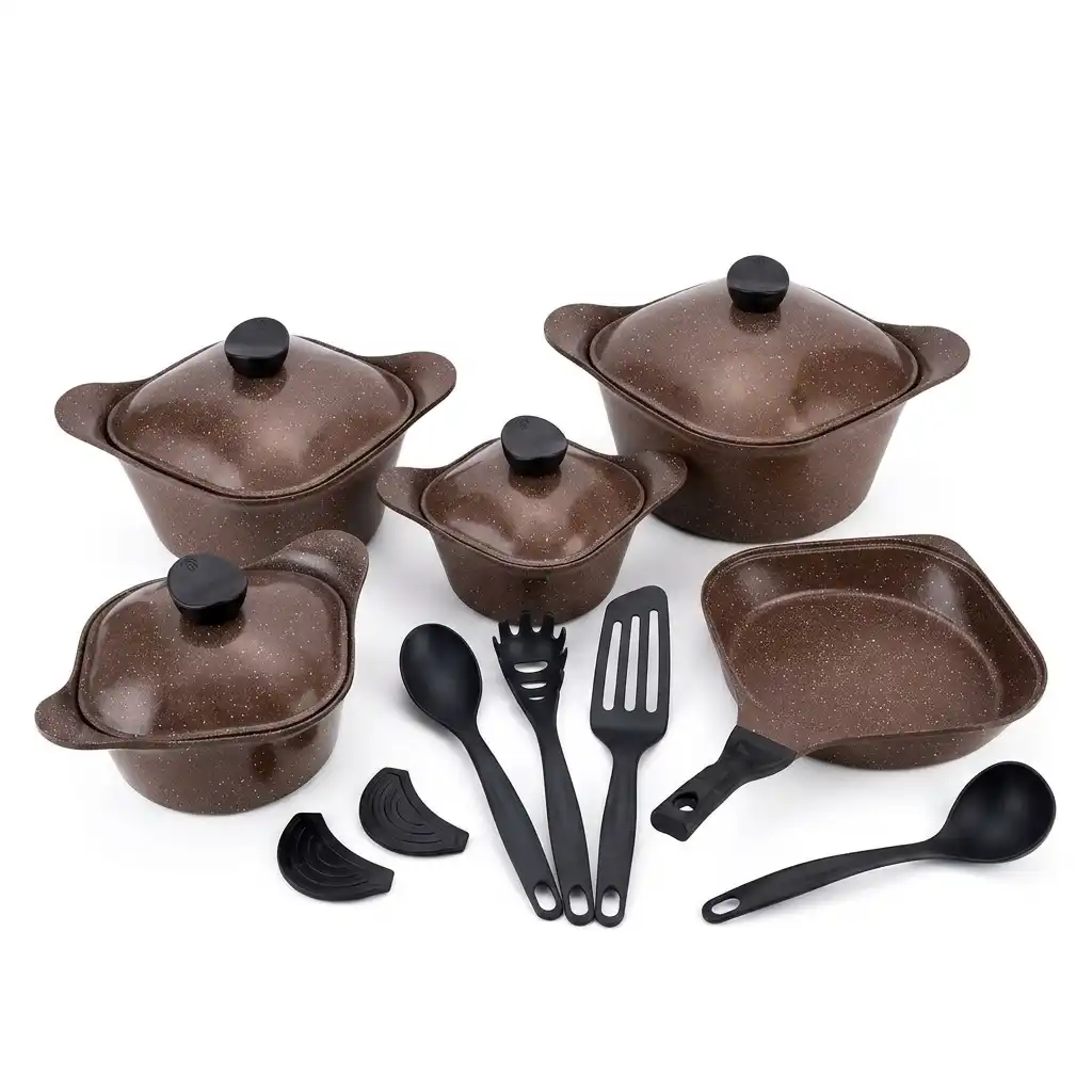15-Piece Square Die Cast Nonstick Cookware Set 15-Piece Square Die Cast Nonstick Cookware Set