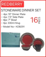 16 Pieces Redberry Stoneware Dinner Set – Theme 7