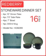 16 Pieces Redberry Stoneware Dinner Set – Theme 5