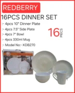 16 Pieces Redberry Stoneware Dinner Set – Theme 3