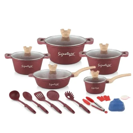21-Piece Signature Aluminum Die Cast Nonstick Cookware Set