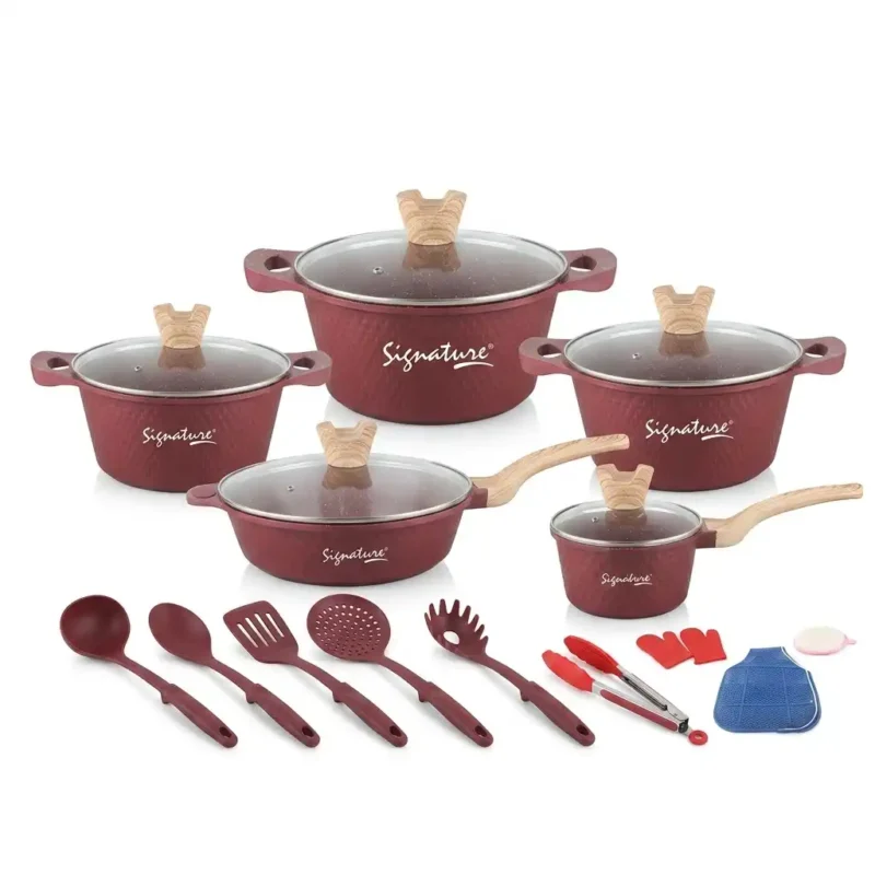 21-Piece Signature Aluminum Die Cast Nonstick Cookware Set