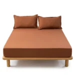 3-Piece Waterproof Fitted Sheet Set ( 6 by 6 ) – Brown, 6 by 6