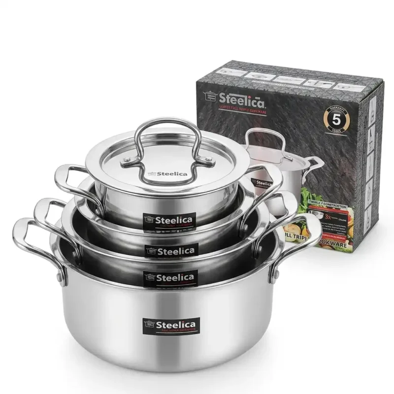 3L REDBERRY Steelica 3 Triply Stainless Steel Casserole