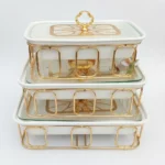 3pcs Signature Rectangle Porcelain Casserole Set - Image 10